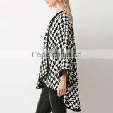 Women's Vintage Casual Oversized Batwing Print Cape Poncho Trench Coat Outwear thumbnail-5