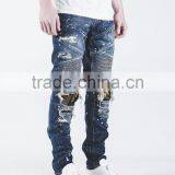 Spandex/Cotton Material and Washed Technics High Quality Men's Biker Jeans thumbnail-2
