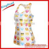 2016 New Arrival 100%polyester Tops Custom Women Fitness Tank Tops Sport Running Singlet thumbnail-2