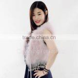 CX-G-B-79D Women Clothes Rabbit Fur Tassels Turkey Wholesale Feather Vest thumbnail-1