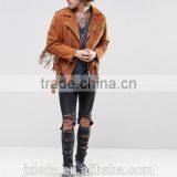 Men Fashion Street Wear Hip Hop Design Super Longline Raw V-neck T-shirt OEM Custom thumbnail-4