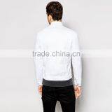 Fashion Fancy White Denim Plain Mens Bomber Jacket European Style thumbnail-2