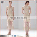 Lady's Mesh Embroidery Long Lace Dress thumbnail-1
