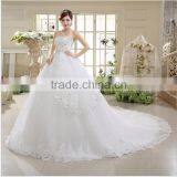 Factory Direct Sales Luxury Lace Wedding Dress Big Tail Diamond Bra Topi Sweet Puff Skirt Sequins Wedding Dress thumbnail-3