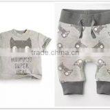 Wholesale Clothes Spring Fall Winter Infant Clothes Baby Clothing Sets Boy Cotton Little Monsters and the Lions Short Sleeve 2pc thumbnail-2
