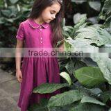 High Quality Washed Girl's Linen Dress Kids Linen Summer Dress thumbnail-4