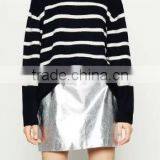 EY0870S New Design High Quality Navy Blue With White Silk Stripe Women Casual Pullover Knitted Sweater thumbnail-1