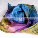 Scarf, Silk Scarf, Hand Painted Silk Scarf - Quintessence Silk - Purple Moss Blue - Spellbound Magic thumbnail-6