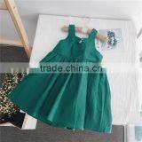 Factory Supply 2-7Y Little Girls Hollow Back Green One-piece Dress Little Girls thumbnail-3