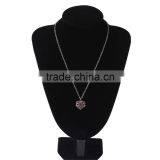 New Fashion Pink Rhinestone Link Cable Chain Silver Tone " MOM " Carved Heart Pendant Necklace thumbnail-3