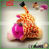 2 In 1 Animal Toy Stuffed Yellow Giraffe Plush Toy Change Into Pink Hippo