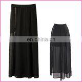 Summer Thin Chiffon Long Wrap Skirt Sexy Side Zipper Design Skirt thumbnail-1