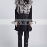 Punk Style Sheepskin Fur Coat Natural Silver Fox Fur Jacket For Women Real Fur Leather Garment thumbnail-1