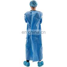 Reusable Medical Robe Unisex With Knitted Cuff Non Woven Surgeon Gowns Anti Fluid Long Sleeve thumbnail-5