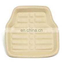 Beige Universal Car Floor Leather Mat Front & Rear Liner Easy Clean Waterproof Mat For VW/AUDI/BMW thumbnail-2