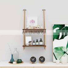 2 Tier Swing Rope Floating Shelf Hanging Storage Shelves for Living Room