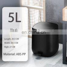 5L ABS Trashcan Popular Black Grey White Kitchen Bins Bathroom Kitchen Living Room Plastic Bin thumbnail-5