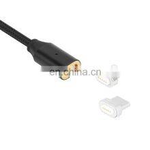 Custom Multi 3 In 1 Nylon Braided Cable Mobile Phone Fast Charger Type C To Type C Magnetic Data Cable thumbnail-2
