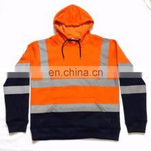 Wholesale Orange Navy Blue hi Vis Custom Hoodie Safety Hoodie Best Selling Work Wear Hoodie Safety Winter Clothing thumbnail-3
