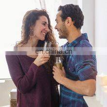 Amazing Transparent PET Logo Wine Wedding Customize Flute Stemless Plastic Glasses Champagne thumbnail-2