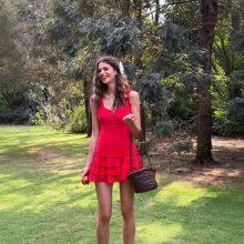 INS Internet Famous Women's Clothing Design Sense Red French Fungus Edge Sleeveless Dress thumbnail-4