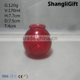 170ml Colored Ball Glass Candle Holder with Dot Pattern