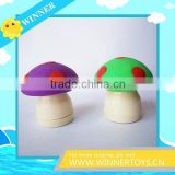 Cute fancy 3d mushroom rubber eraser for promotion