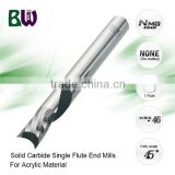 Tungsten Carbide Single Flute End Mill Cutters For Cutting Acrylic