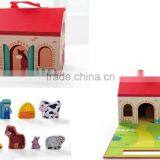 Christmas Gift Set Portable Play Set-farm Set 9 Different Animals in a House Box Learning Toy Manufacturer thumbnail-5
