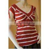 Ladies Fashion Stripe T-Shirts thumbnail-1
