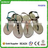 Femme Beaded Decorated PVC air blowing soft Sandalias