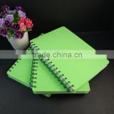 nice blank green pu leather spiral notebook