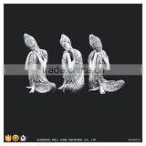 Silver Paint Female Buddha Statue Figure Of Buddha Of Crossing thumbnail-6