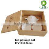 Bamboo Wooden Tea Set Storage Box With Lid