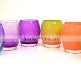 Gradient Colored Glass Round Cup Used Home thumbnail-2