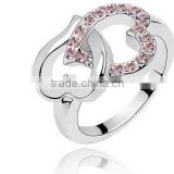 Fashion Women Lady Heart Shaped Wedding Engagement Zircon Ring Jewelry