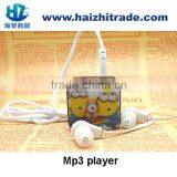 New Cheap Carton Mini Square Minions Mp3 Player Kids/childeren Mp3 Player Support up to 8gb Micro sd Card Quality Choice