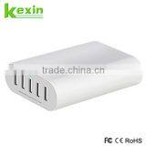 Intelligent 5 Port Charger 50 Watt 10A Portable Power Adapter USB Travel Charger / USB Wall Charger for Iphone, Samsung,Ipad