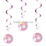 Dark Blue YELLOW 1st Birthday Dangling Hanging Swirl Ceiling Decoration Kids Party thumbnail-2