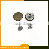 Free Sample Anti Brrass Plastic Insert Jeans Button Metal Button for Jeans