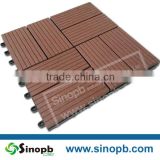 outdoor decoration floor tiles in WPC material with snap fastener