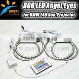 131MM& 145MM Color Changing RGB Angel Eyes 9-16V DC 35W High Power Super Bright E46 no Project Angel Eyes Ring 16colors