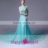 K123 2015 Real Sample Top Quality Chiffon Evening Dress With Long Train thumbnail-1