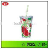 16oz Double Wall Personalized Plastic Coffee Travel Mug With PVC Insert thumbnail-6