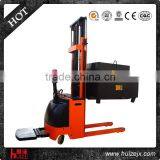 New 5200MM Environmental Battery Power Operated Electric Pallet Stacker Trucks thumbnail-1