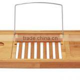 BH018 Deluxe Bamboo Bath Caddy for Bathroom thumbnail-2