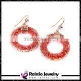 Metal Mesh Earring With Tiny Stones Filled, Round Dangle Stardust Earrings thumbnail-2