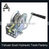 Manufacturing 1200lbs galvanized mechanical pickup winch with wire rope