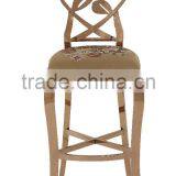 03-1# Modern Relax High Rose Gold Bar Stool Chair Metal thumbnail-2