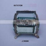 Glass Jewellery Box With Brass Fittings in Nickel Finish Available in Other Finishes Also